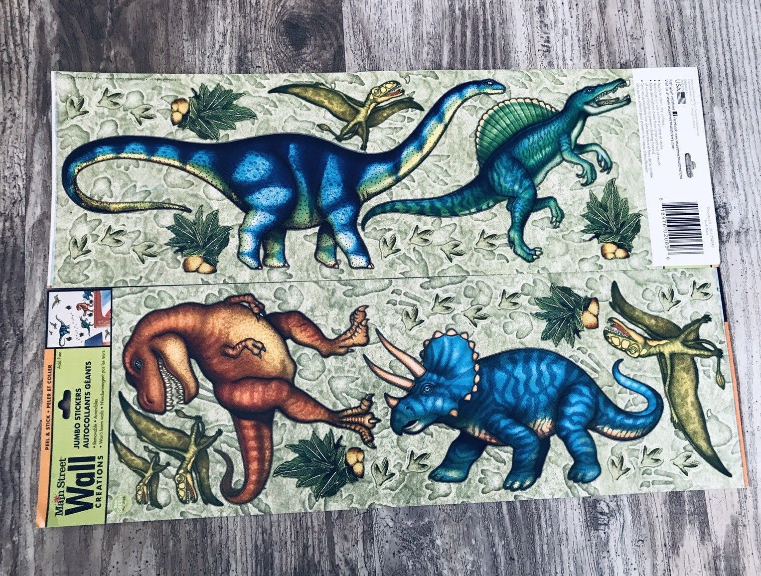 DINOSAURS WALL STICKERS 34 ART DECALS DINO FOOT T-REX PREHISTORIC ANIMAL PRINT