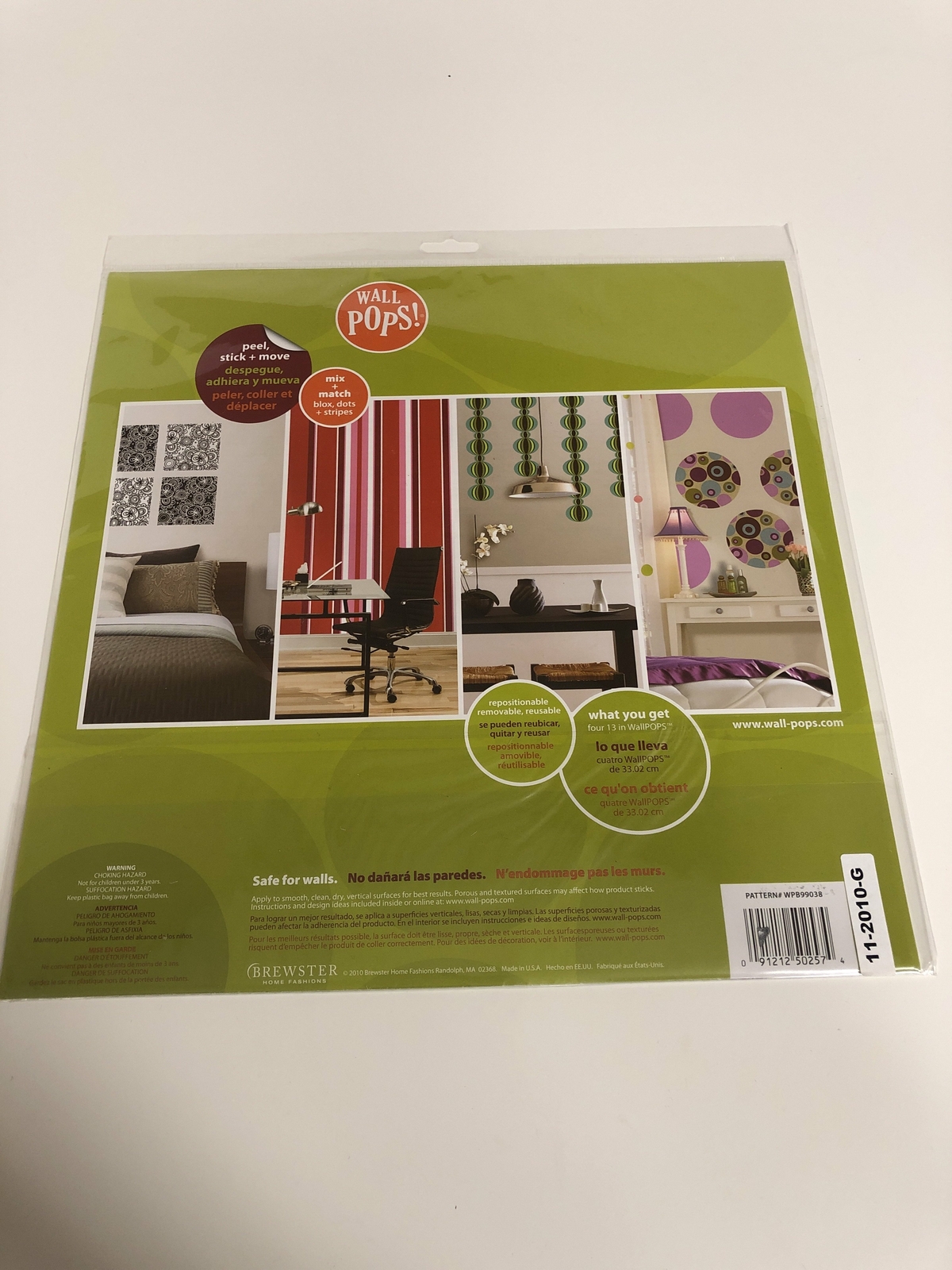 Wall Pops! 4 Blox Twister Safe For Walls Wall Art Peel Stick Move Removable Reus