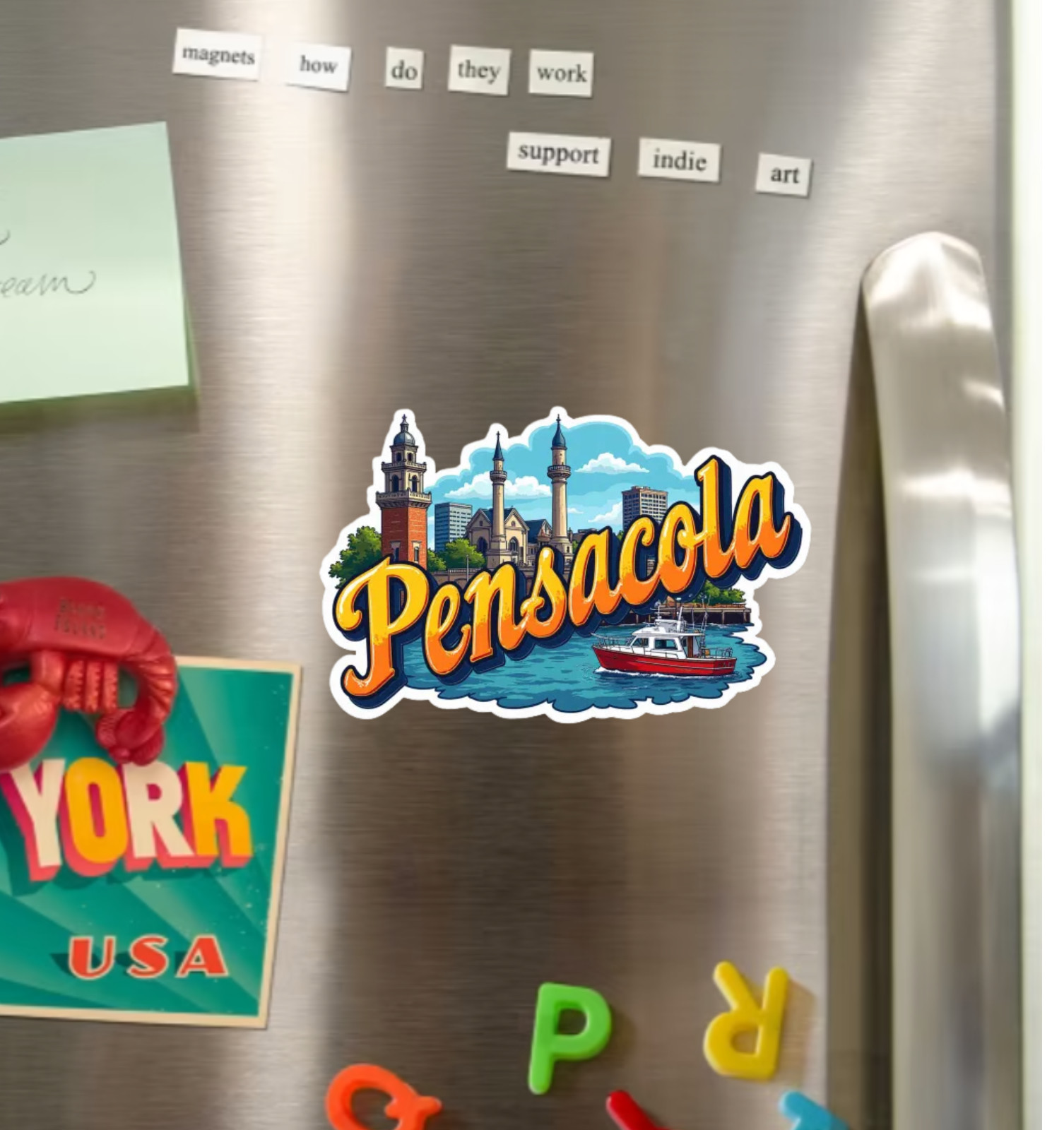 Pensacola Florida Fridge Magnet or Laptop Sticker