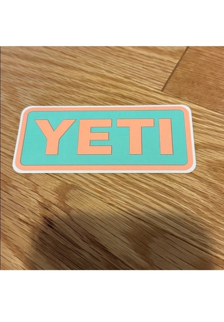 YETI Logo Stickers Lot of 5 Multicolor Rectangle Decals for Adults