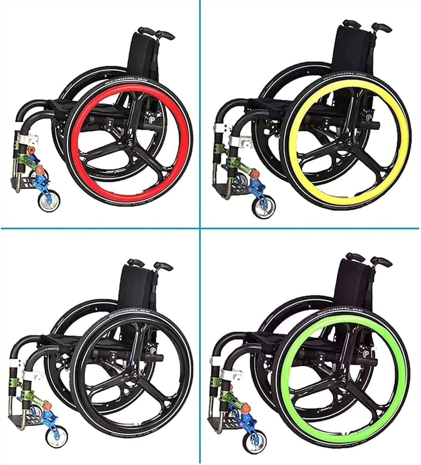 1pair Push Rim Covers, 24 Inch Wheelchair Cover, Silicon Wheel Covers (Yellow)