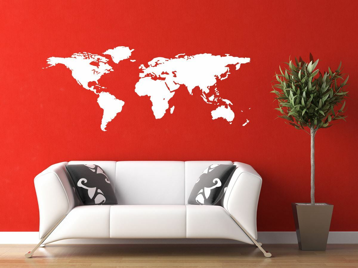 Stickerbrand World Map Vinyl Wall Decal Sticker #131 Multiple Size Map Decal.