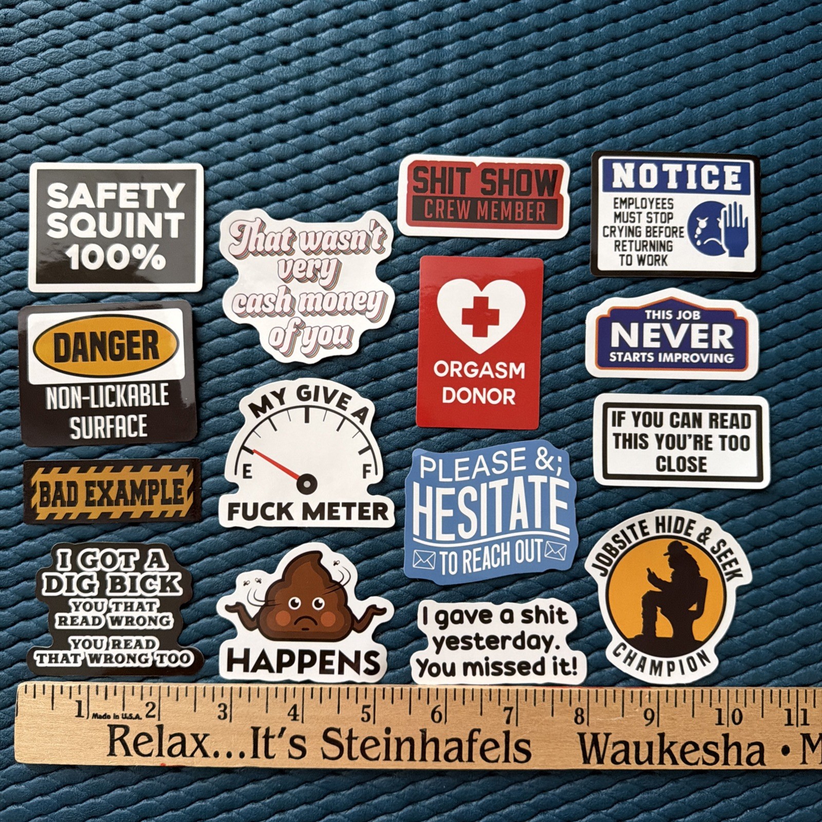 Funny and Sarcastic Glossy Printed Vinyl Stickers 15 Pieces
