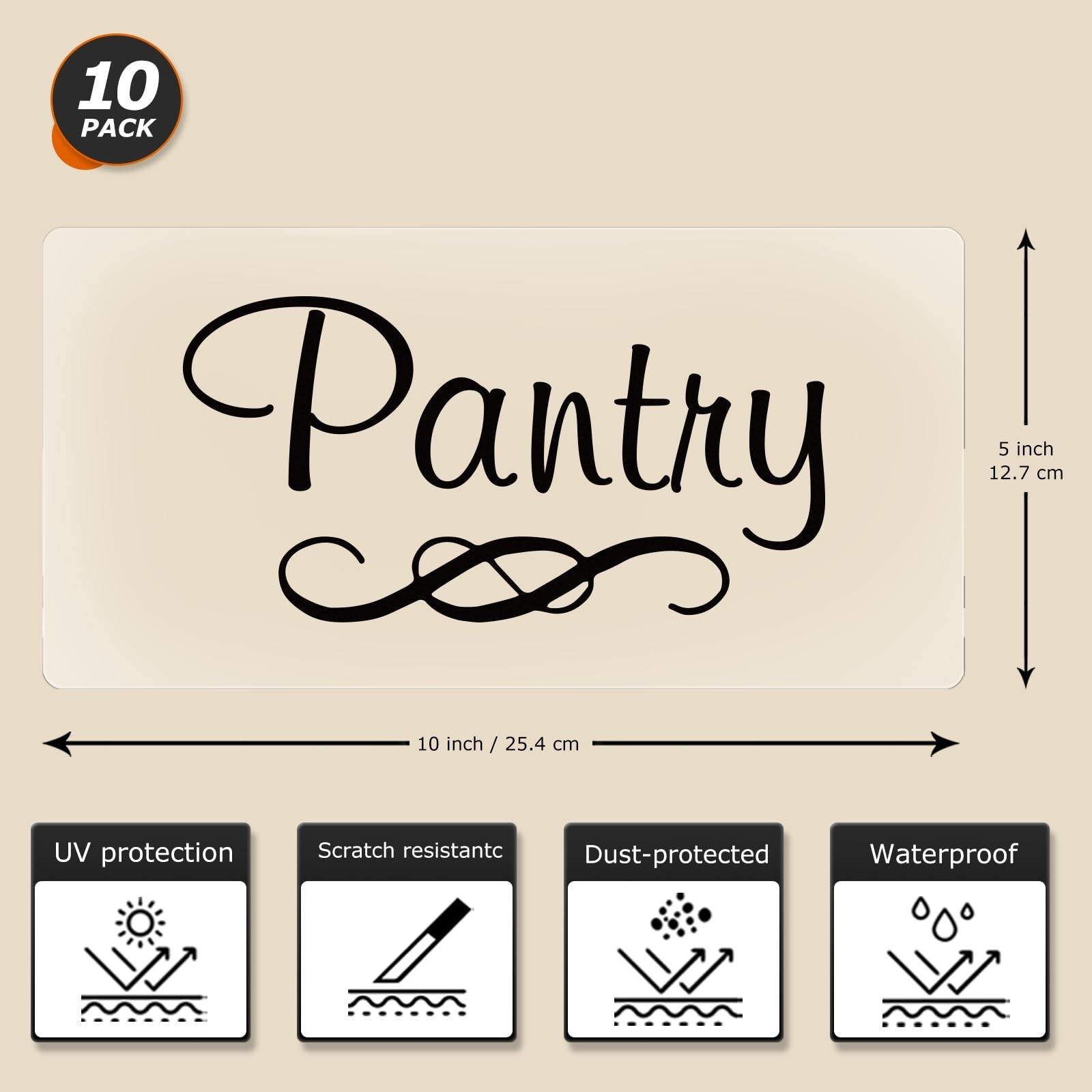 Pantry Room Sticker 10 × 5 Inches Vinyl Self-Adhesive Wall Art Decal Trendy