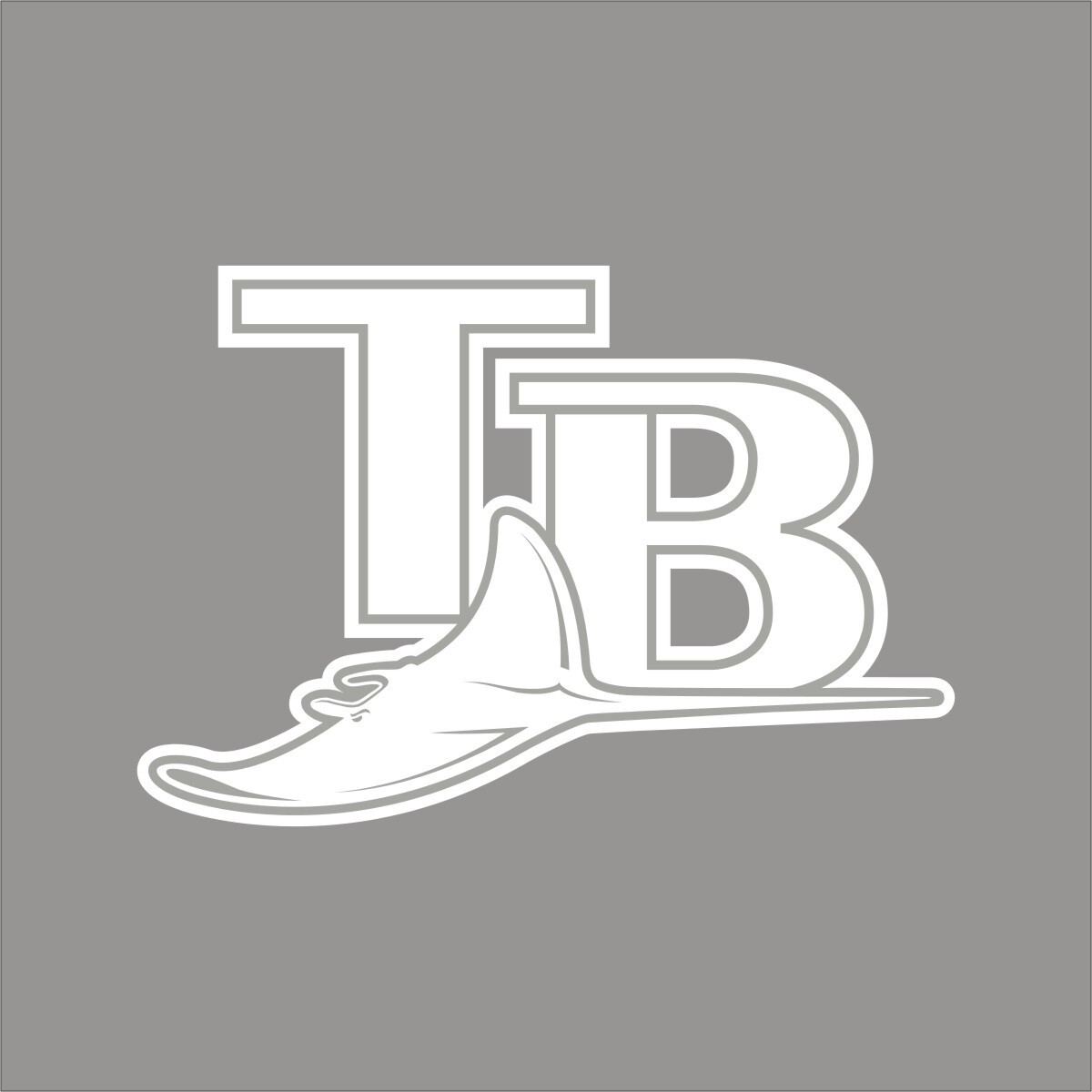 Tampa Bay Rays #5 MLB Team Logo 1 Color Vinyl Decal Sticker Window Car Wall
