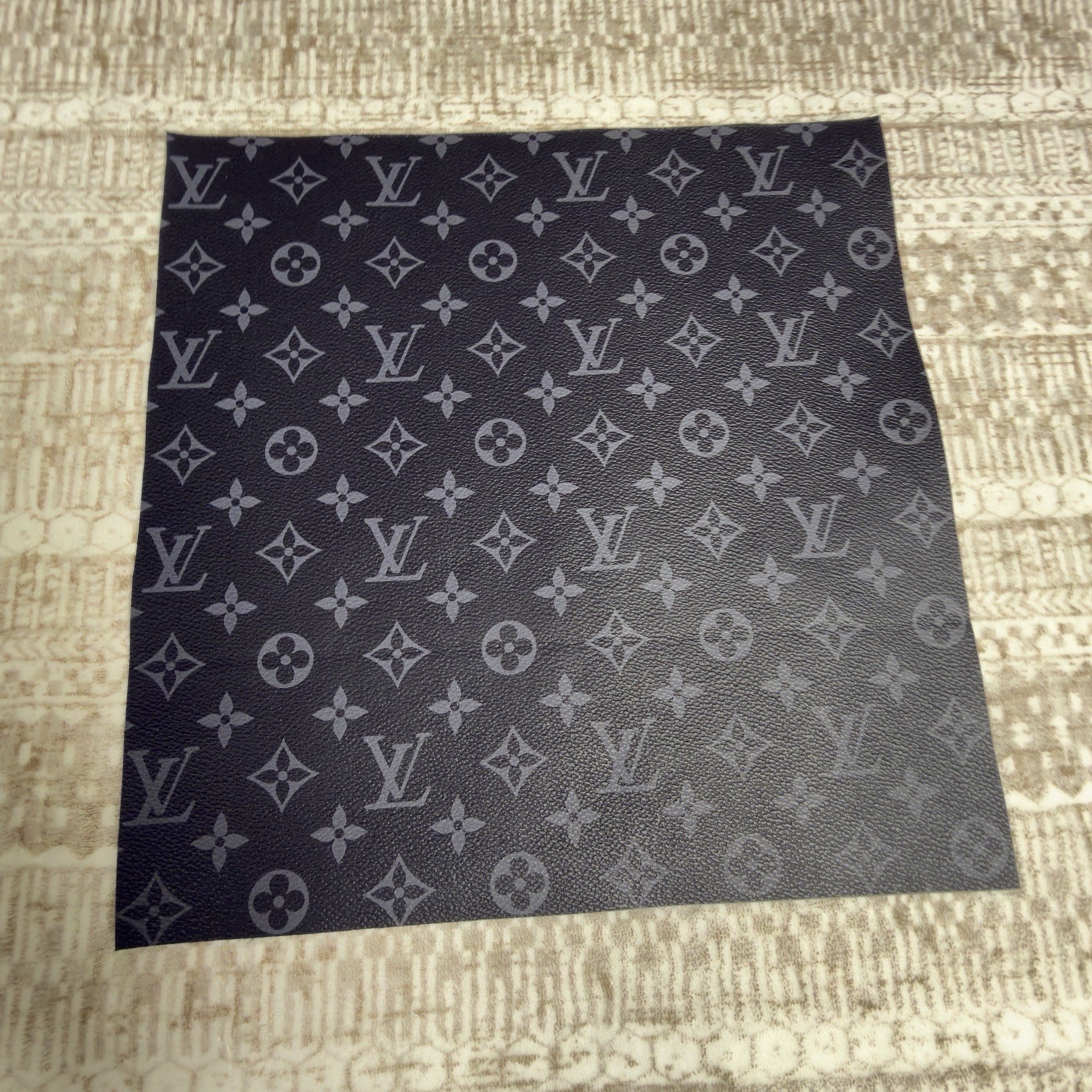 LV Gray Monogram Vinyl for Crafting Classic Size piece 12" X 12"