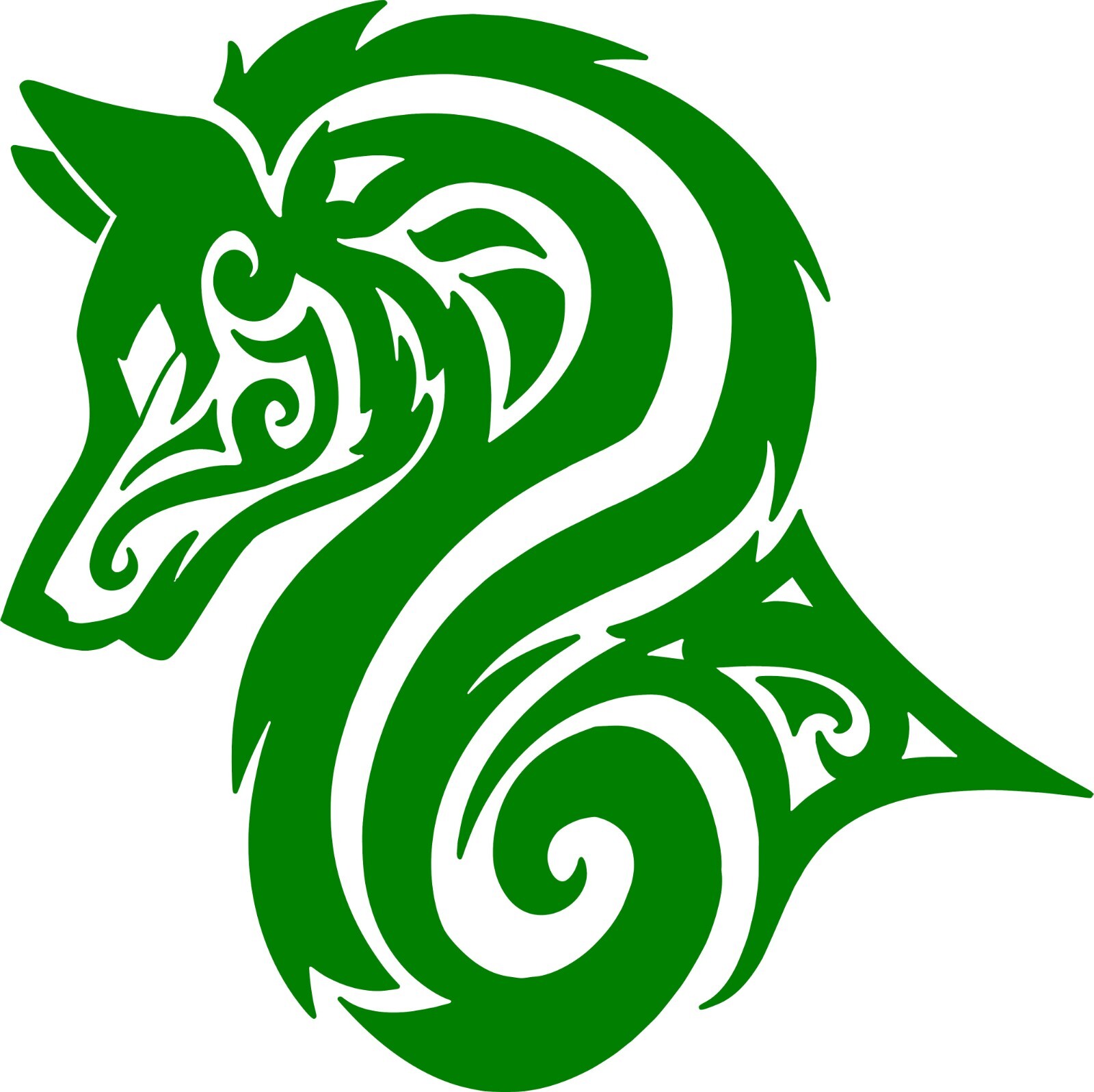 Tribal Zodiac Wolf Decal 4.5"w X 4.4" h In your choice of color