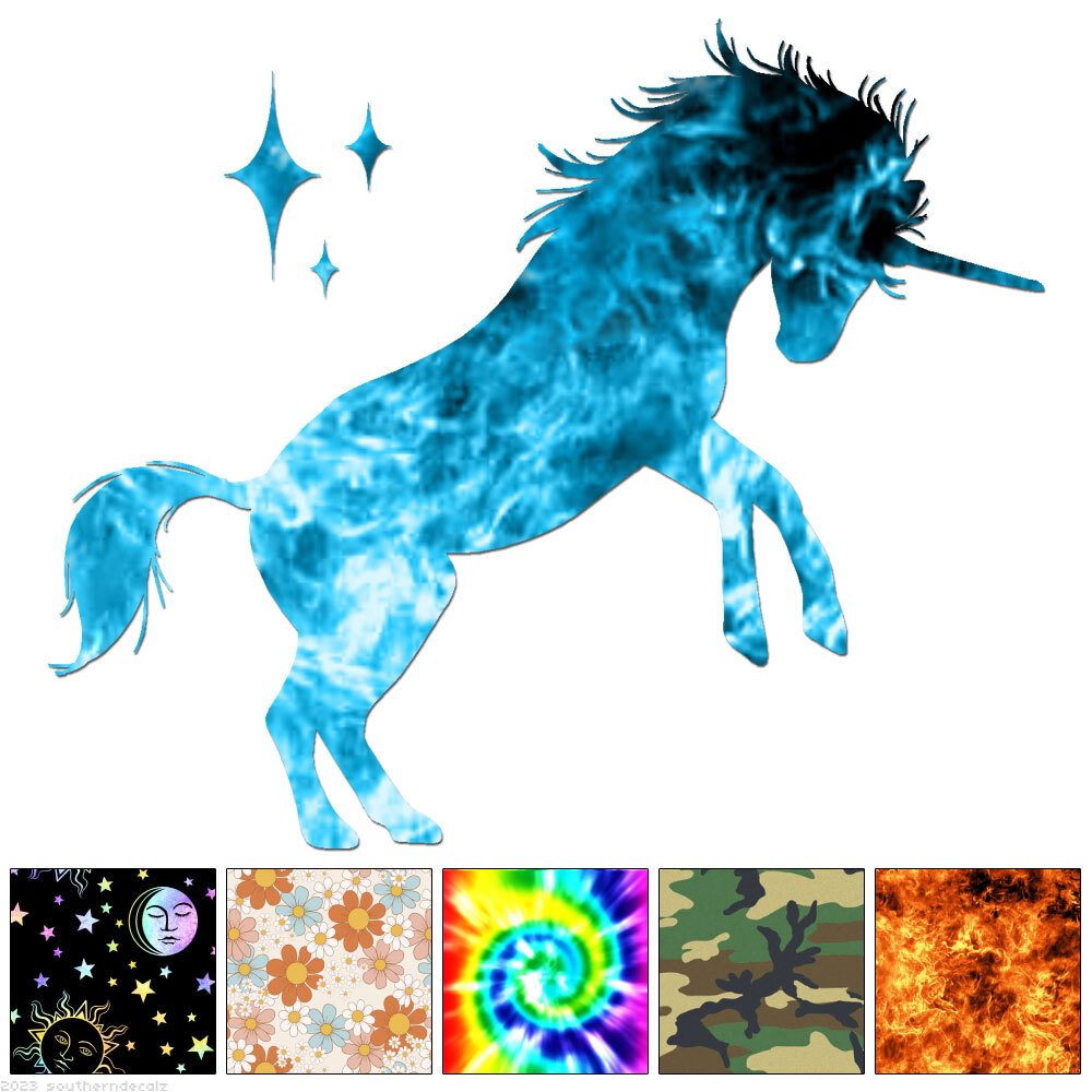 Unicorn Stars – Decal Sticker – Multiple Patterns & Sizes – ebn7127