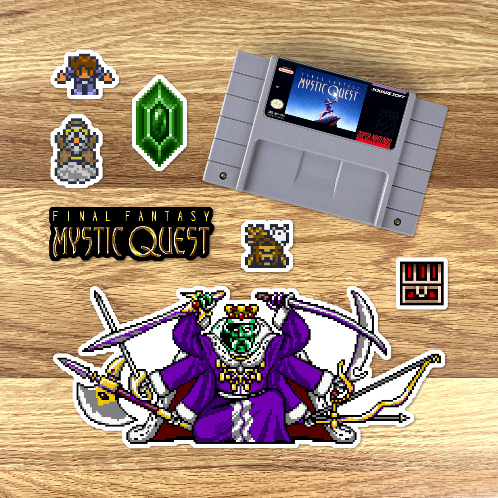 Final Fantasy Mystic Quest Stickers Super Nintendo SNES Pixel 39 Sticker Pack