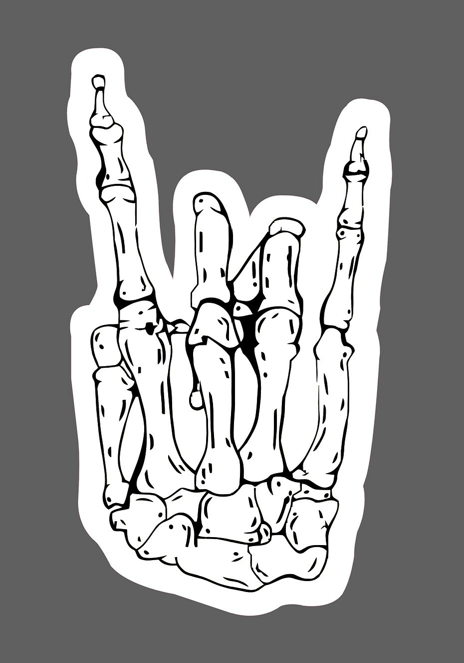 Skeleton Hand Sticker Love Waterproof – Buy Any 4 For $1.75 Each Storewide!