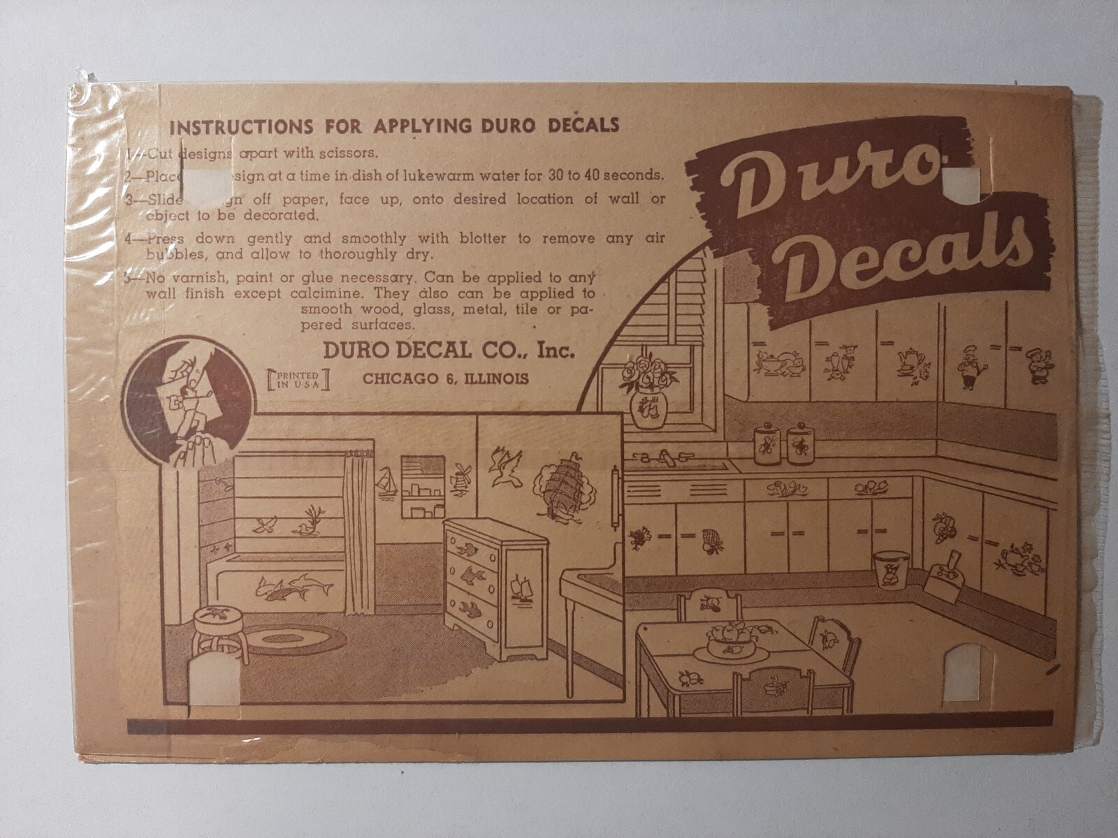 Vintage Duro Water Transfer DECAL, Giraffe & Zebra #348-C Children’s