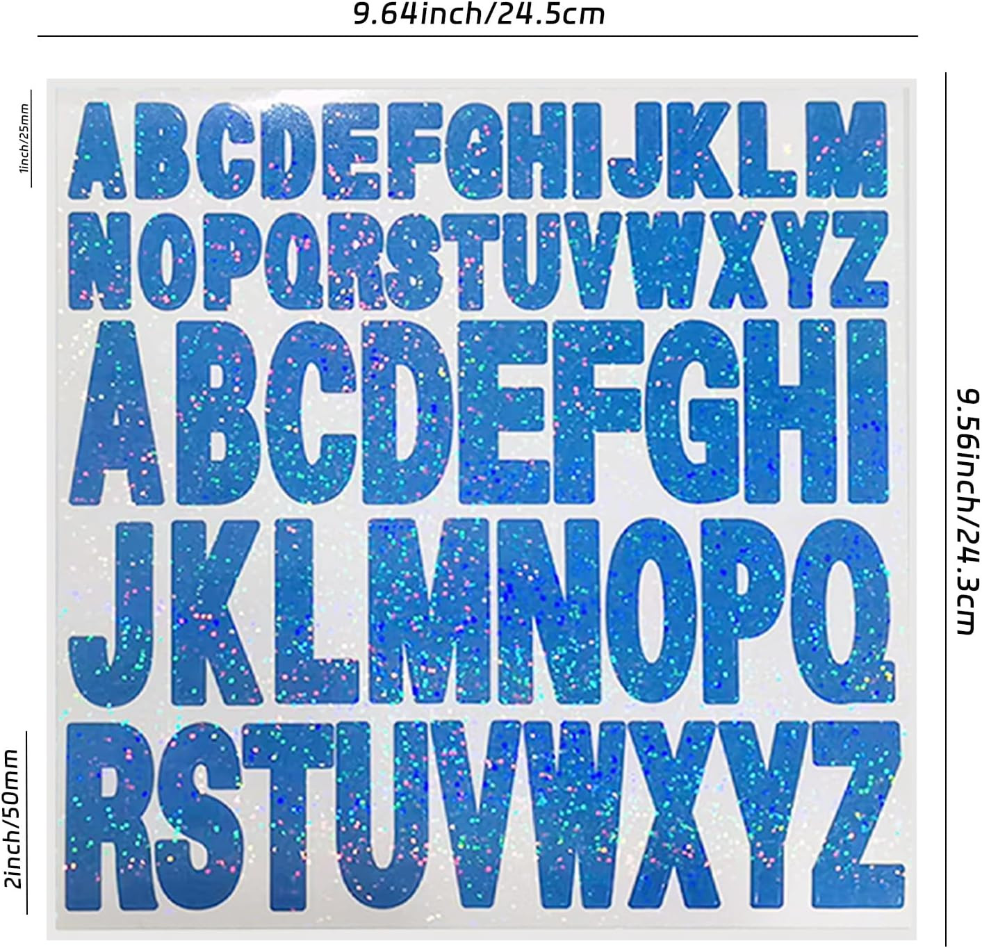 Letter Stickers,2 Inch+1 Inch Dark Blue Alphabet Sticker,Self Adhesive Vinyl for