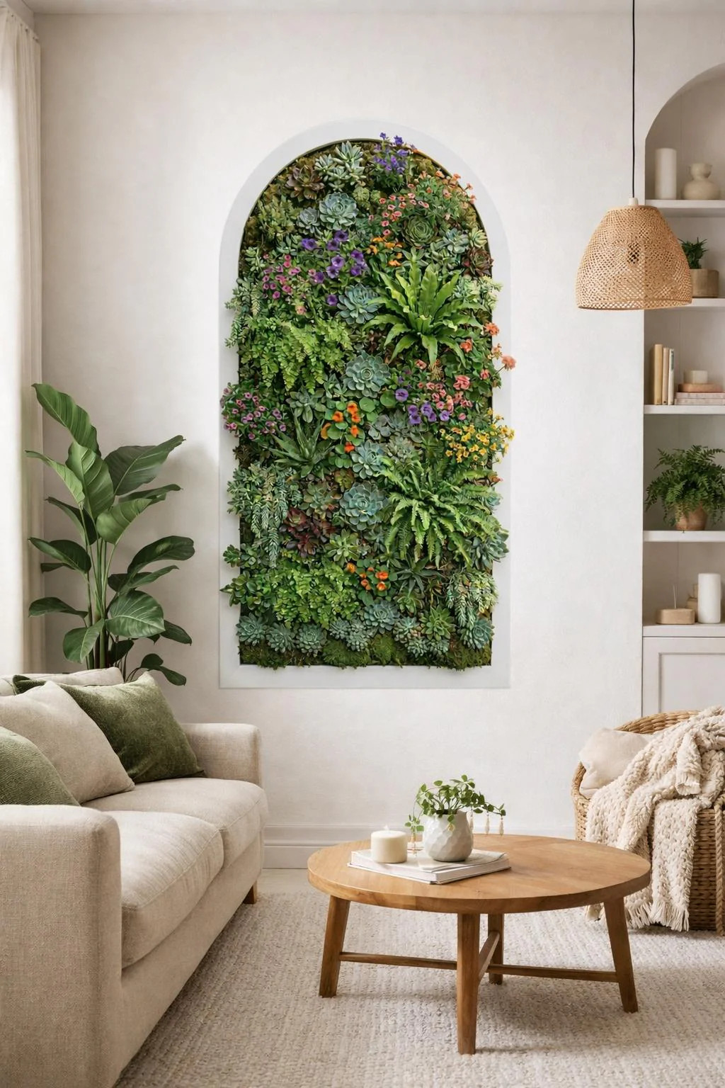 Succulent Wall Decal | Arched Vertical Garden Mural