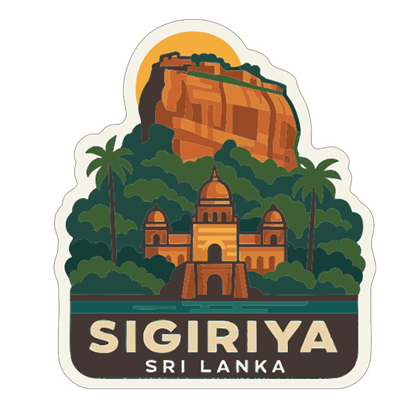 Sigiriya Rock Fortress Sri Lanka Sticker Decal Vinyl Die-Cut Symbolic Landmark
