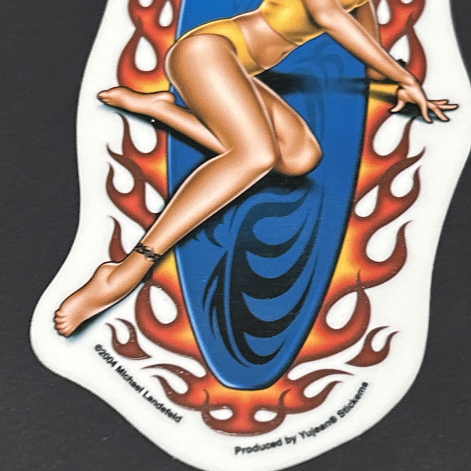 3 Yujean Lady Luck Horseshoe Pinup, Man’s Ruin, Surfer Bikini Girl Sticker New
