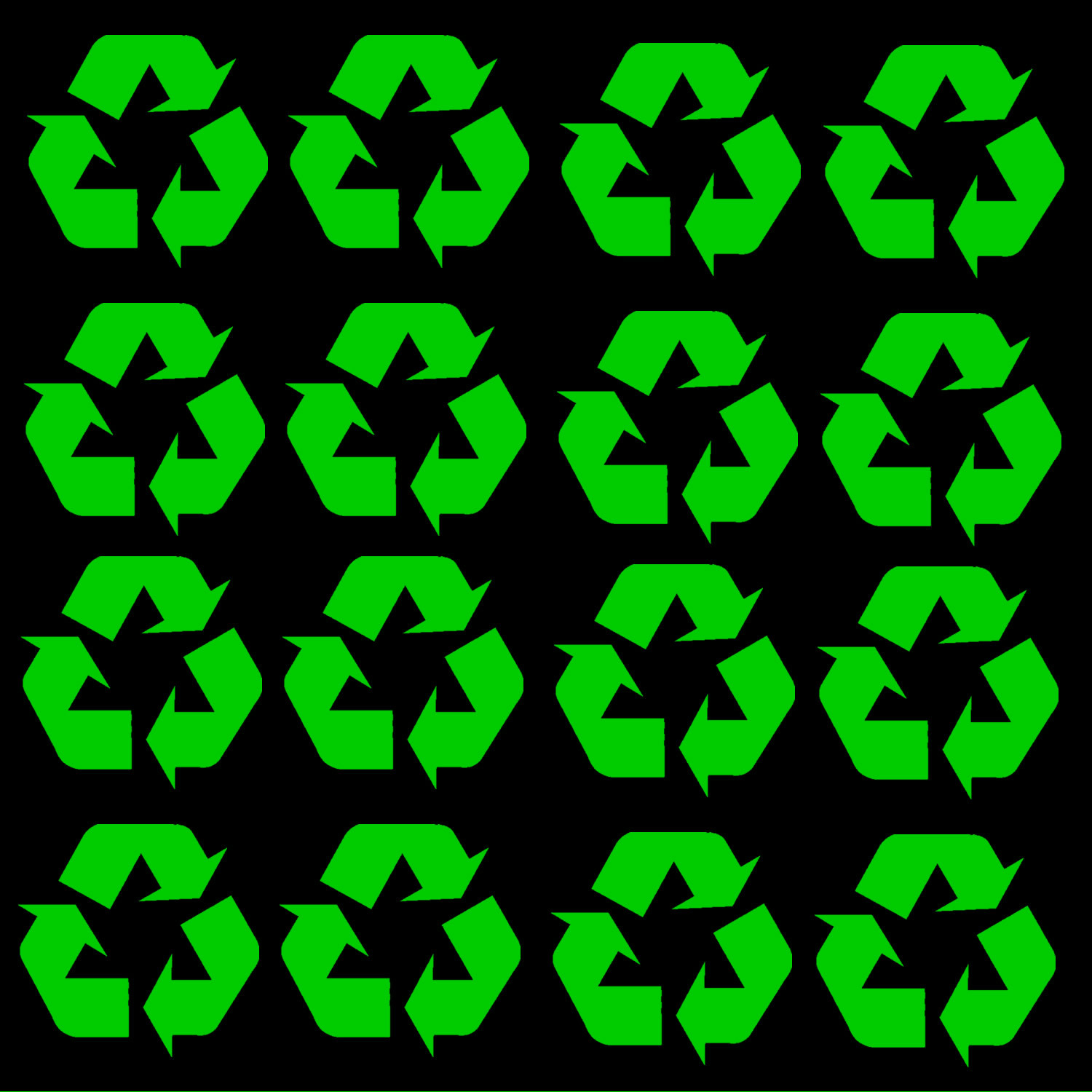 Recycle Symbol Green 1" Inch Each Vinyl Decal Window Sticker Pack Lot of 16