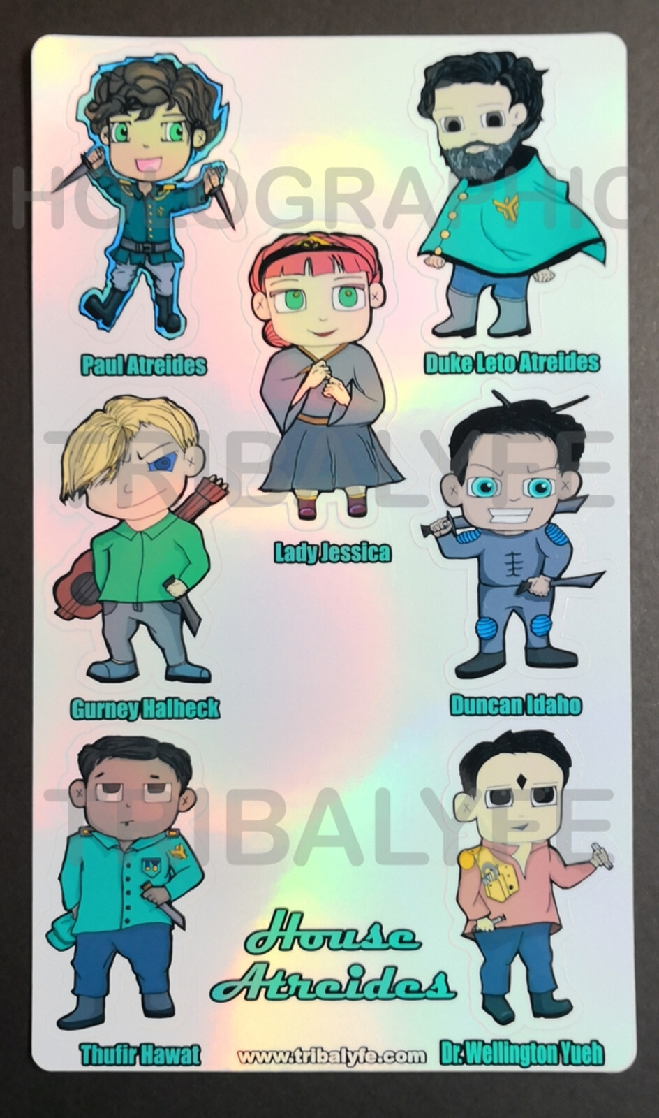 Dune Atreides Fremen Harkonnen Corrino & More Holo Laminated Vinyl Sticker Set