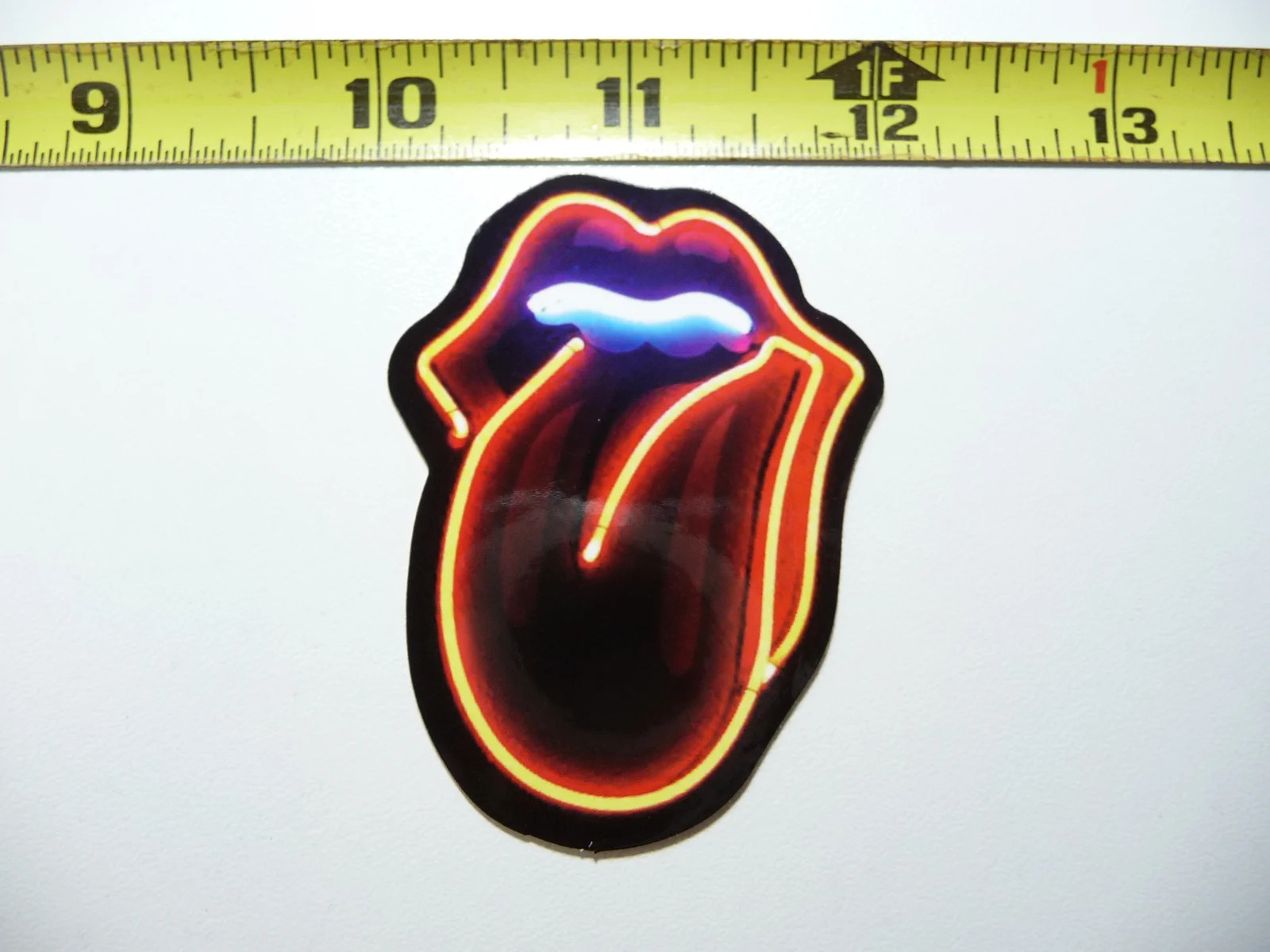 STICKING OUT TONGUE NEON STYLE SMALL STICKER DECAL COLORFUL FUNNY CELEBRATION