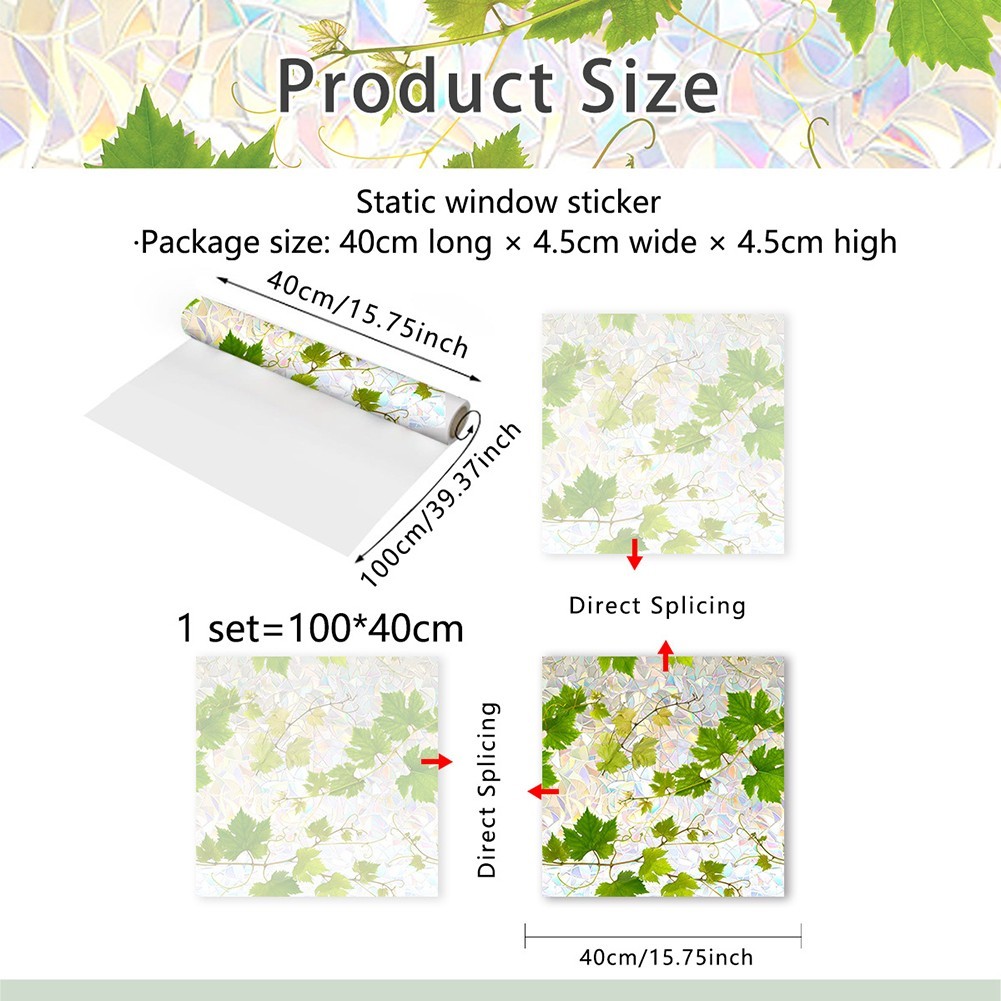 Colorful Privacy Vinyl Window Film Static Cling Glass Film for Residential Use