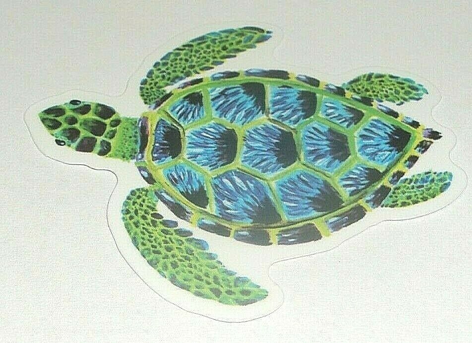 Sea Turtle Removable Sticker Blue/Green – 46B, New