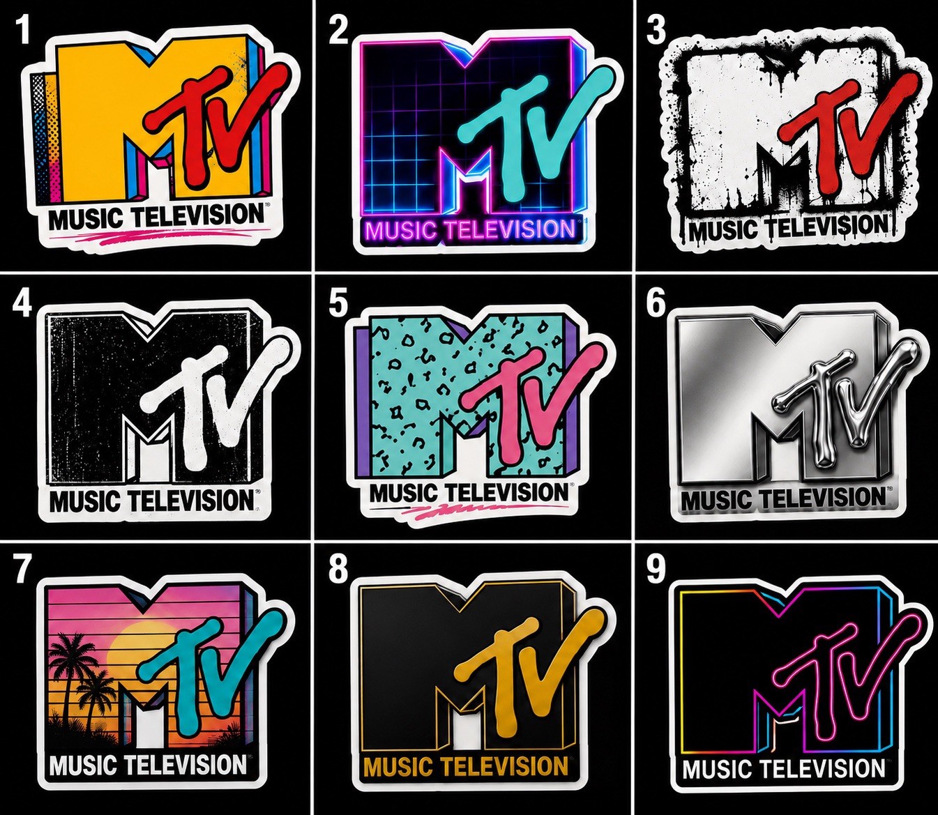 Retro Music Television Inspired Vinyl Sticker Waterproof Die-cut MTV 80s 90s