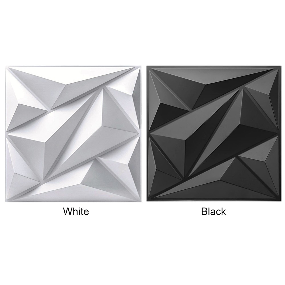 50/100Pcs 3D Wall Panel Diamond Black/White Wall Covering Panels 3D Wall Paper