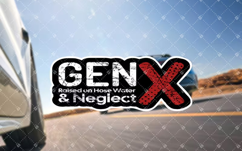 Gen-X Sticker Vehicle Decals, Bumper Stickers, Car Stickers, Waterproof 7 inches
