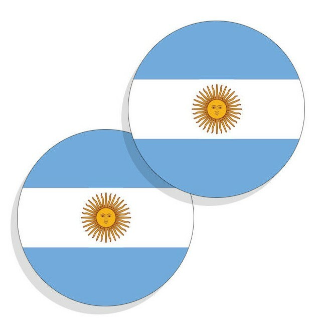 Argentina Flag Stickers Flag Decals Vinyl Indoor Outdoor Round 4pack