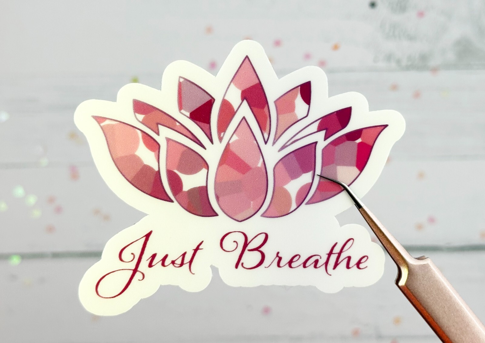 Lotus Flower Yoga Water Bottle Vinyl Decal Sticker Matte Finish 3 Inch Wide