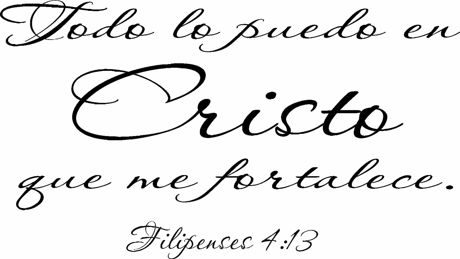 Phillipians 4:13 Spanish 11"x 22" Bible Verse Wall Decal ~ Filipenses 4:13 **