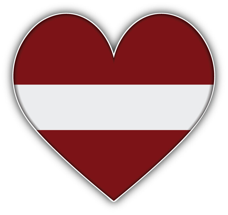Latvia Heart Flag Car Bumper Sticker Decal