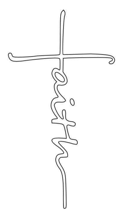 Faith Cross Writing -Decal Logo Sticker