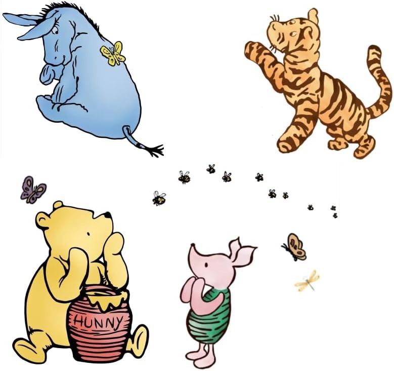 Winnie Pooh Wall Decals Nursery Decor Kids Room Removable Waterproof