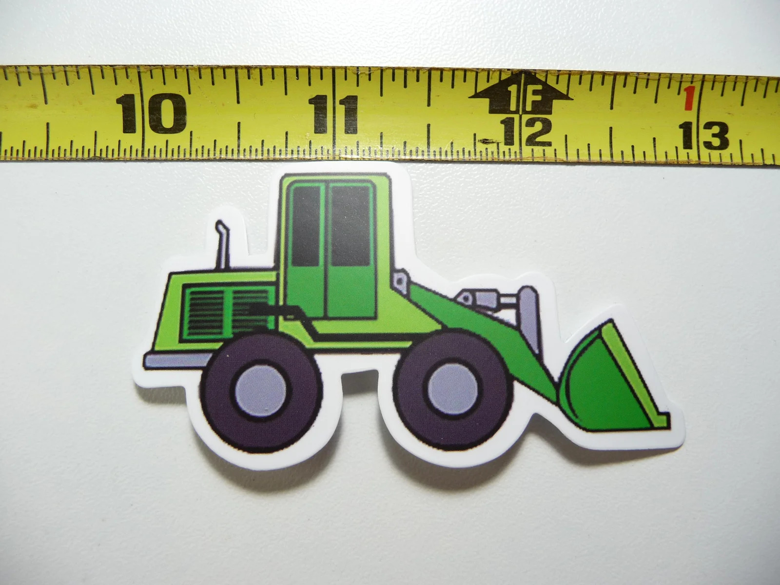 RIGHT FACE CARTOON FRONT END LOADER SMALL STICKER DECAL HEAVY EQUIPMENT