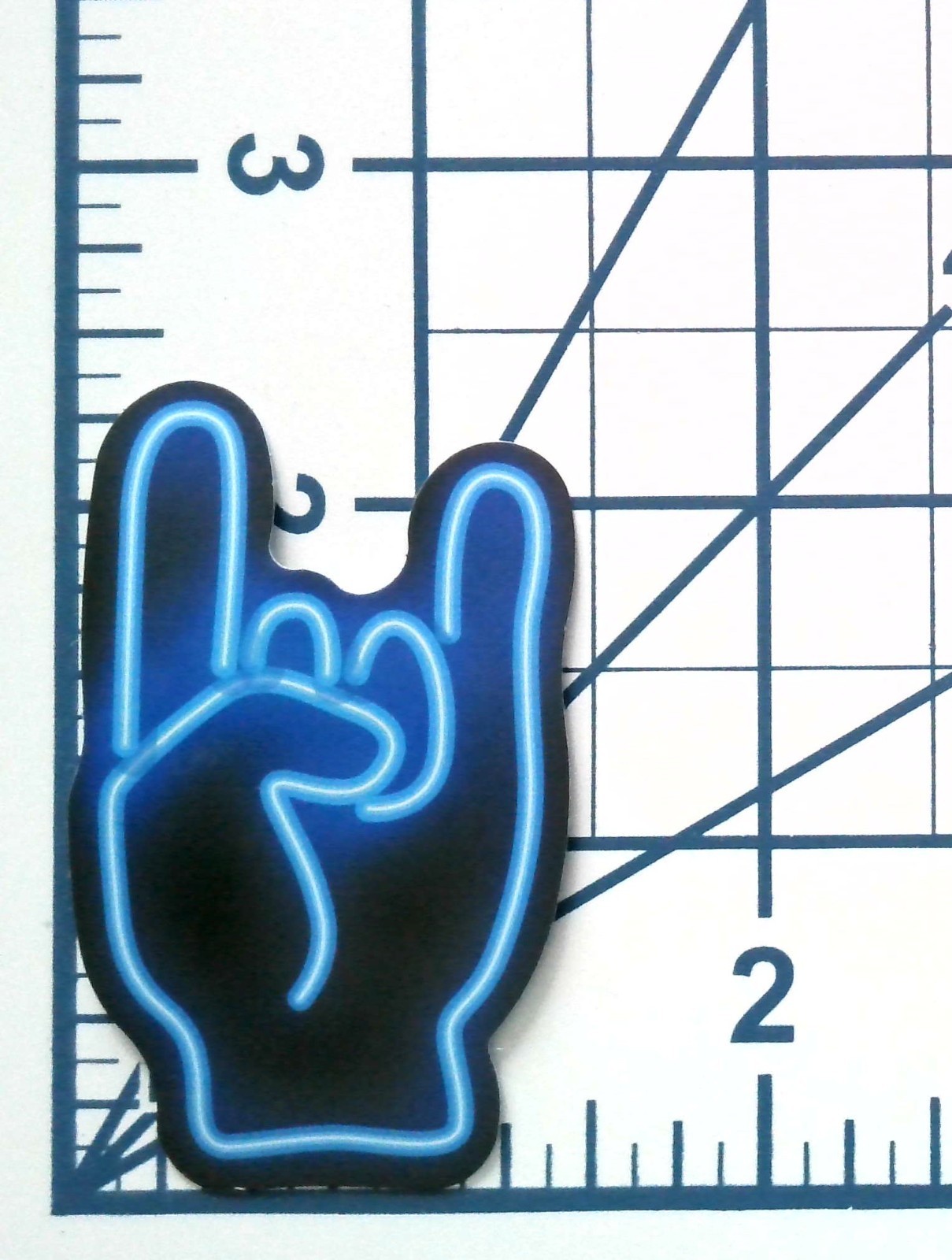 Neon Rock On Hand Sign Vinyl Sticker Metal Horns Decal Synthwave Glow Aesthetic