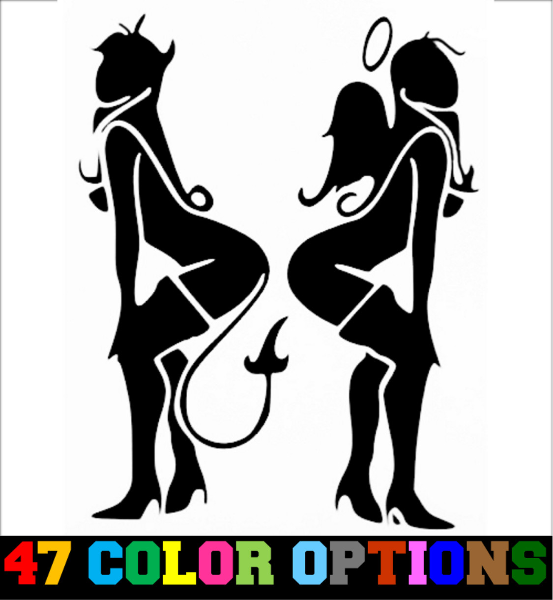 Vinyl Decal Truck Car Sticker Laptop – Sexy Naughty Girl Pinup Devil Angel