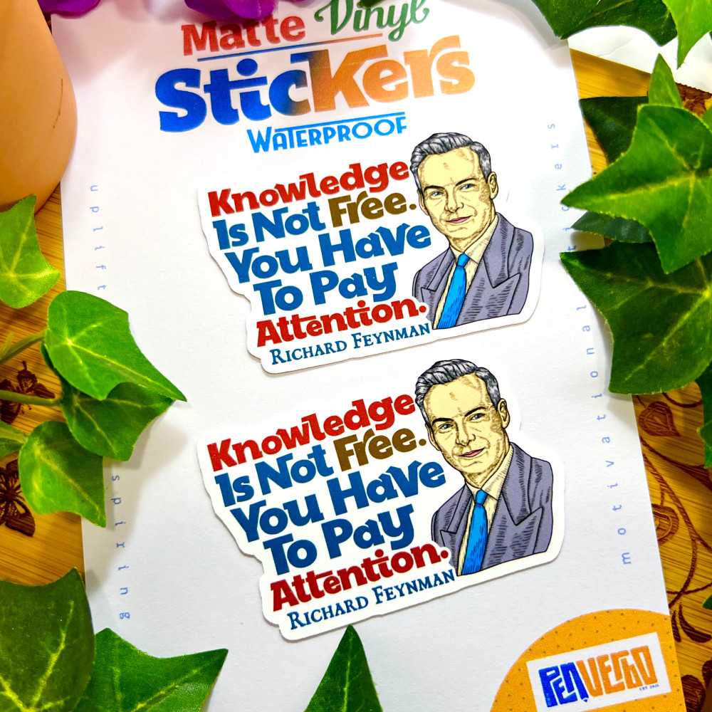 Richard Feynman Quote Sticker 2pcs | Knowledge | Life Philosophy | PI509