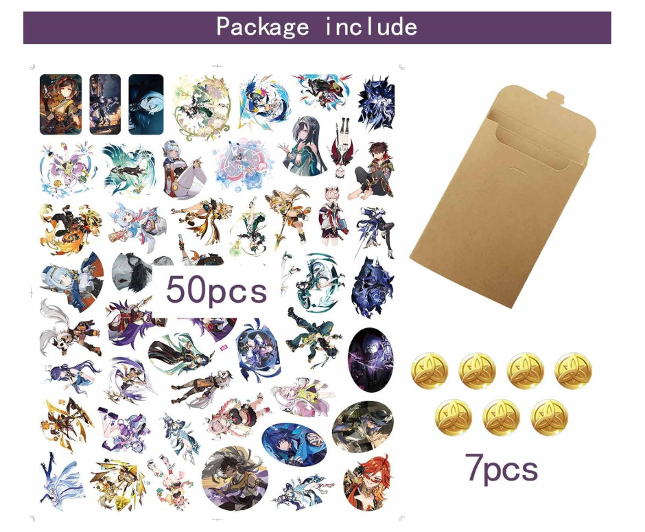 Genshin Impact Sticker Nod-Krai‌ with Wrapping Envelope 50 Pack