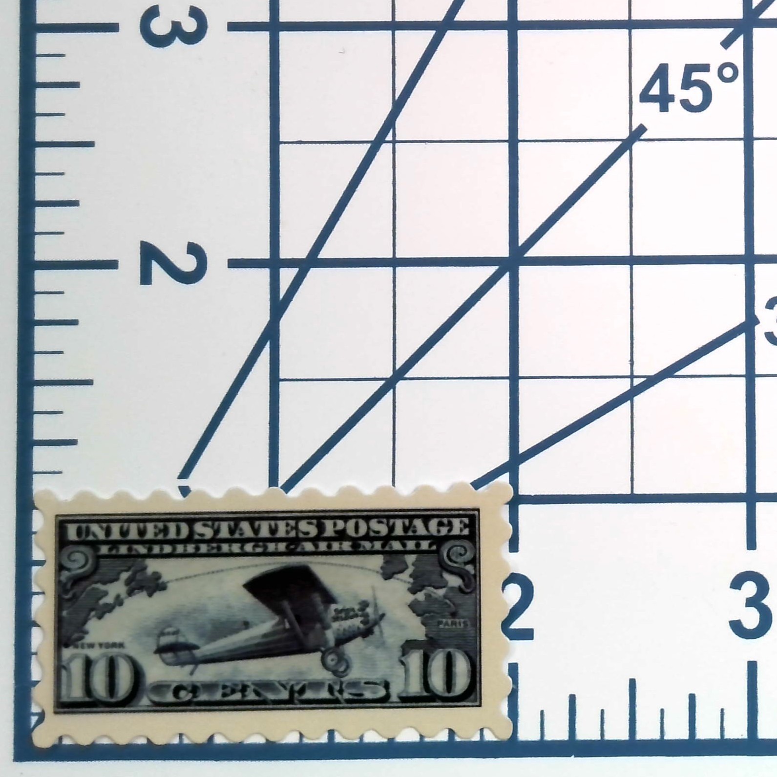 US Lindbergh Air Mail Postage Stamp Sticker Vintage Spirit of St Louis Pilot