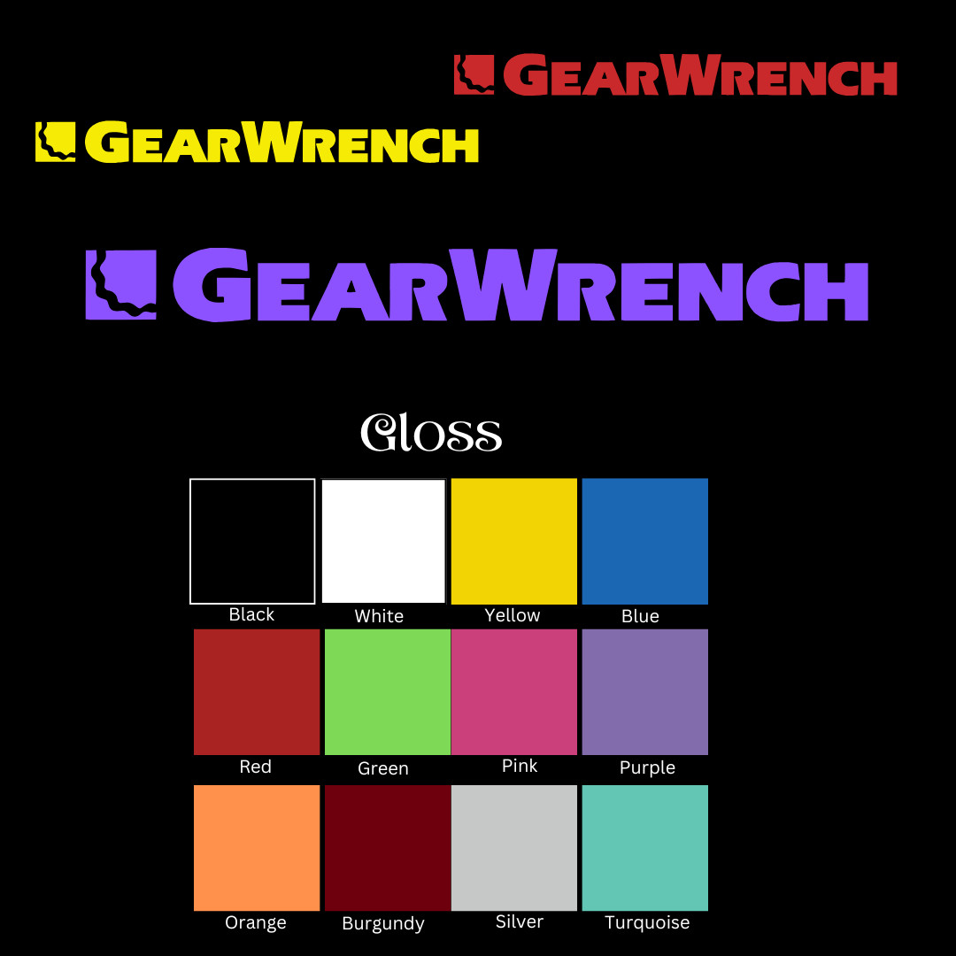 2pk Gearwrench Logo Decal Sticker – Wrench, Drill, Socket, Ratchet, Tool Box