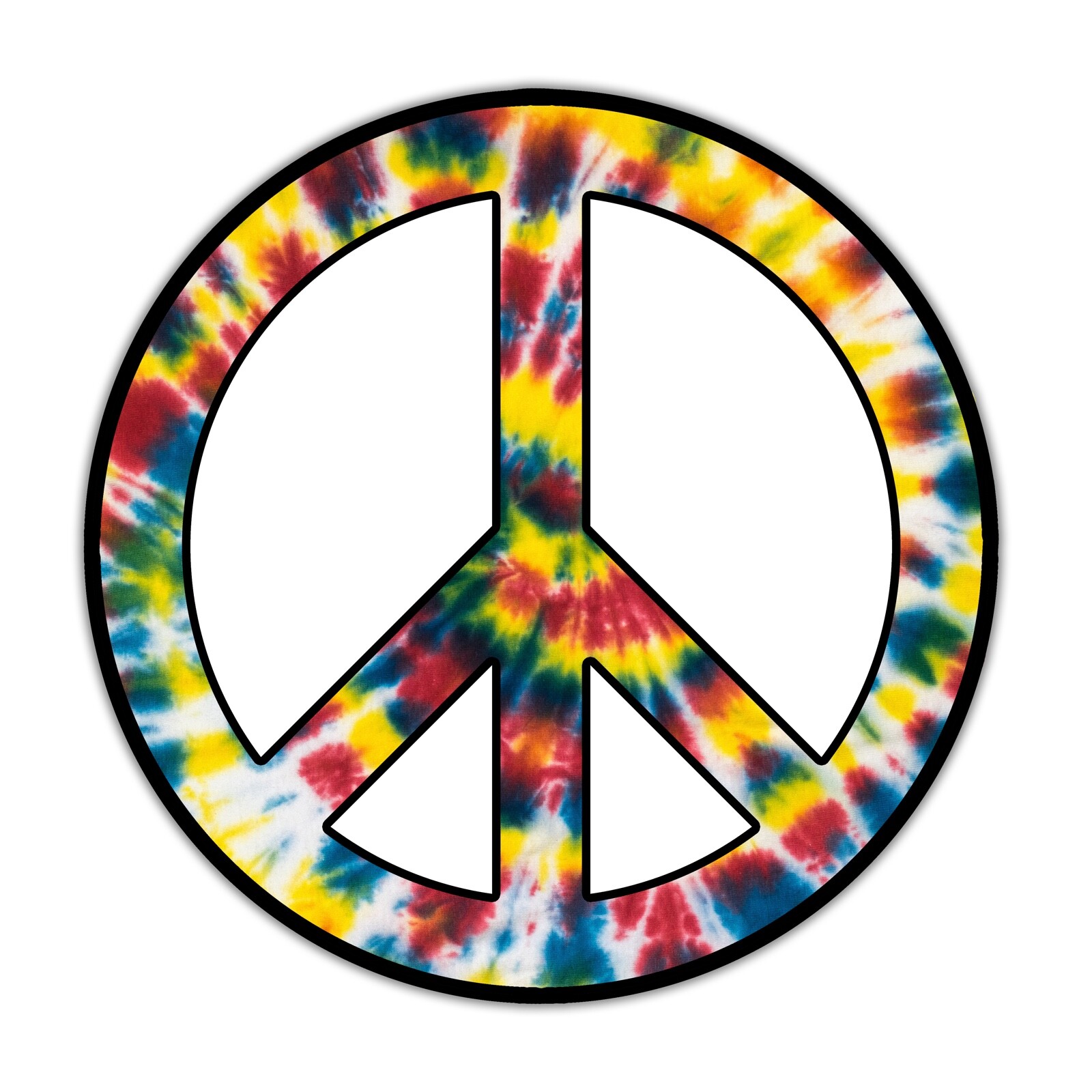 Peace Sign Tie Dye Sticker Circle Vinyl Decal for Car Laptop Phone Rainbow