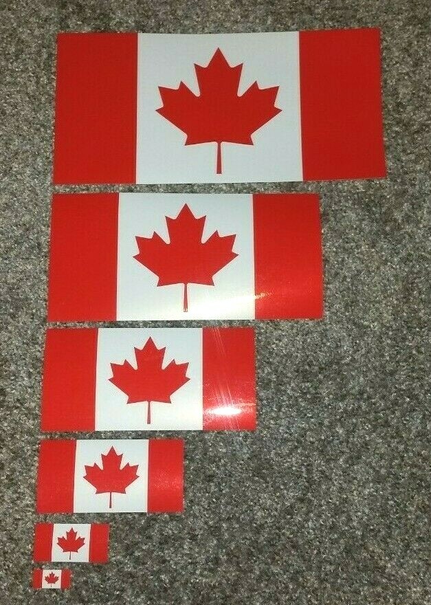 CANADIAN FLAG STICKER *Choose your size* Adhesive Vinyl MADE IN USA REAL RATIO