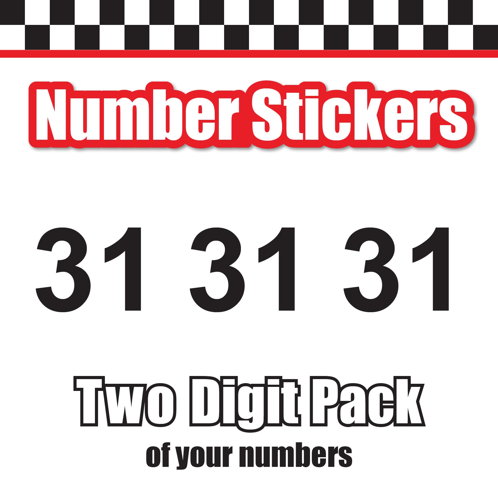 3x 3 Digit Custom Single Number Stickers Decal Locker Door Mailbox Arial