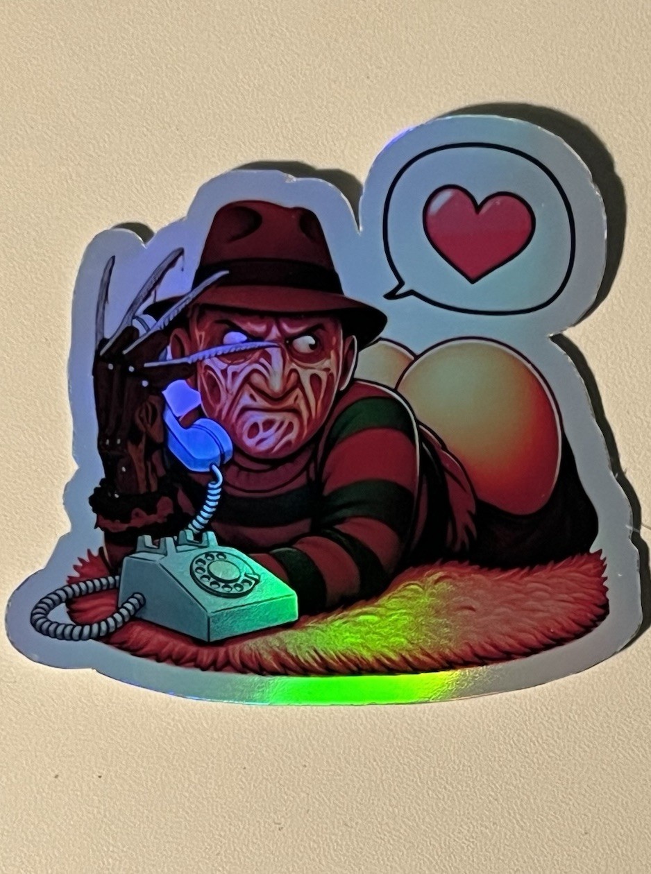 Freddy Krueger Horror Booty Call Holographic Waterproof 3 Inch Sticker
