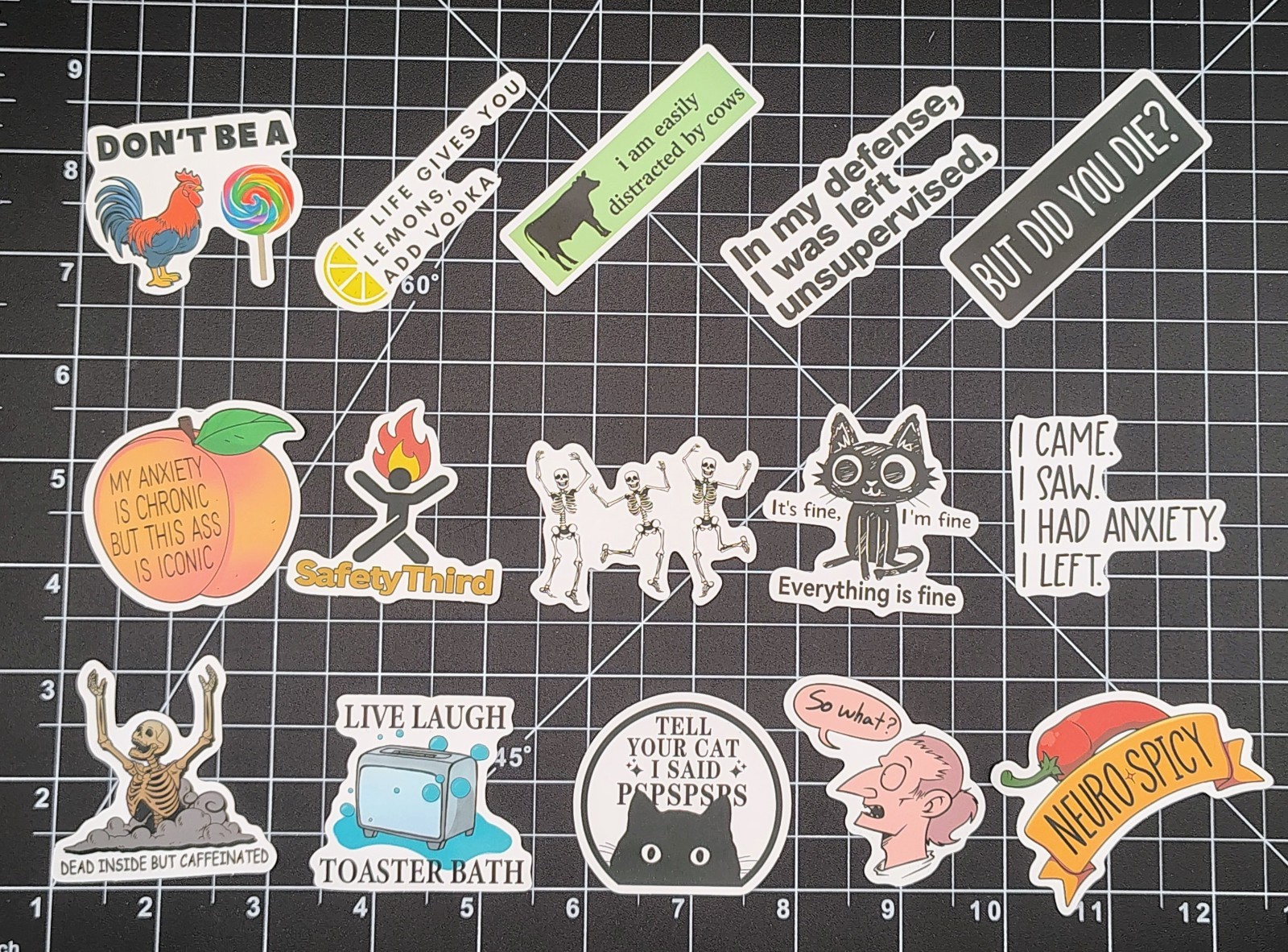 100 Pcs Funny Meme Stickers Pack Vinyl Decals Sarcastic Adult Humor Joke Lot