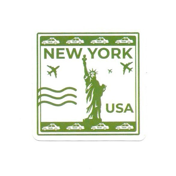 New York USA Vinyl Sticker Statue of Liberty Taxi Travel Souvenir Laptop Gift