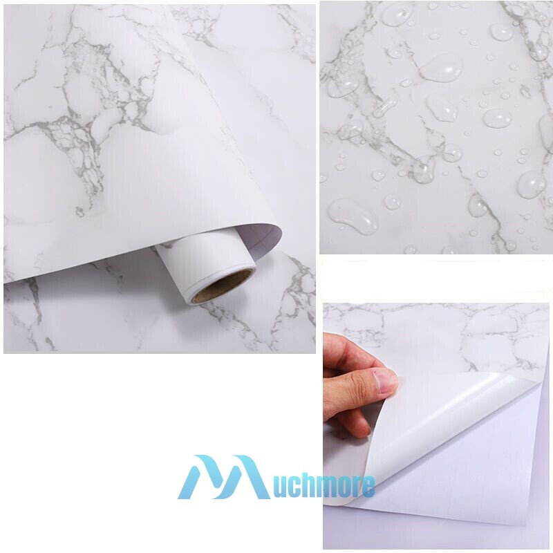 10ft Self Adhesive Wallpaper Roll Marble Paper Peel & Stick Kitchen Countertop