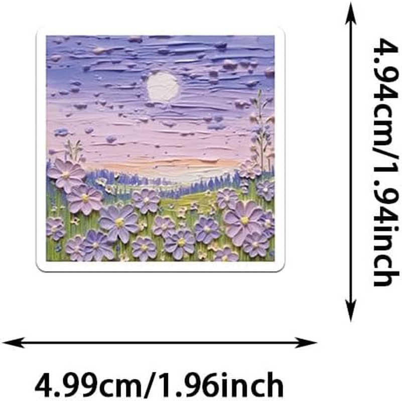 Aesthetic Purple Waterproof Stickers for Water Bottle, 56Pcs Cute Aesthetic Stic