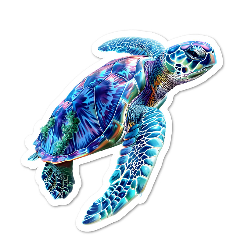 Sea Turtle, Sealife, Vinyl Sticker, Water Resistant, Indoor Use, 2 Sizes