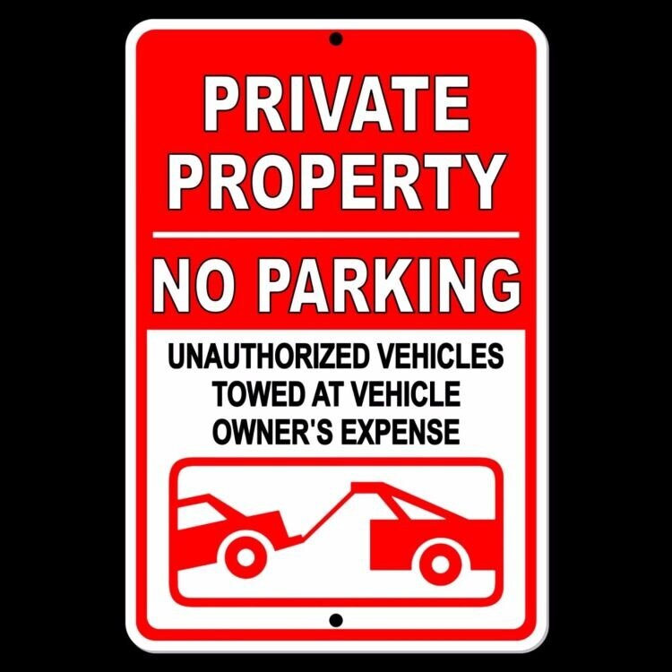 Private Property No Parking Violators Towed At Owners Expense Sign / Decal /